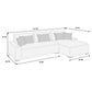 Vando Grey Cord Fabric Sectional Sofa Couch
