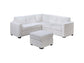 Davis Soft White Corduroy L Shape Sectional Sofa Couch