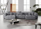 Nasadi Grey Fabric 3 Piece Modern Linen Sofa with Wide Armrests