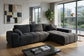 Octavia Upholstered Sectional Chaise Sofa Black