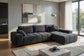 Octavia Upholstered Sectional Chaise Sofa Black