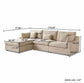 Haven Tan Color 4 PC Feather Cloud Sectional