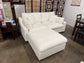 Haven White Chenille 84" Feather Cloud 3 PC Sectional Sofa