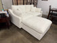 Haven White Chenille 84" Feather Cloud 3 PC Sectional Sofa
