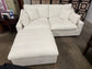 Haven White Chenille 84" Feather Cloud 3 PC Sectional Sofa
