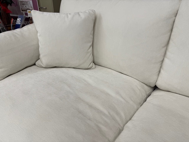 Haven White Chenille 84" Feather Cloud 3 PC Sectional Sofa