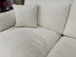 Haven White Chenille 84" Feather Cloud 3 PC Sectional Sofa