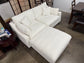 Haven White Chenille 84" Feather Cloud 3 PC Sectional Sofa
