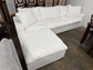 Sky Air Feather Cloud White Linen 120" Sectional Sofa Couch