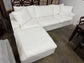 Sky Air Feather Cloud White Linen 120" Sectional Sofa Couch