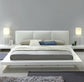 Lanide Modern White Low Profile Queen Bed Frame
