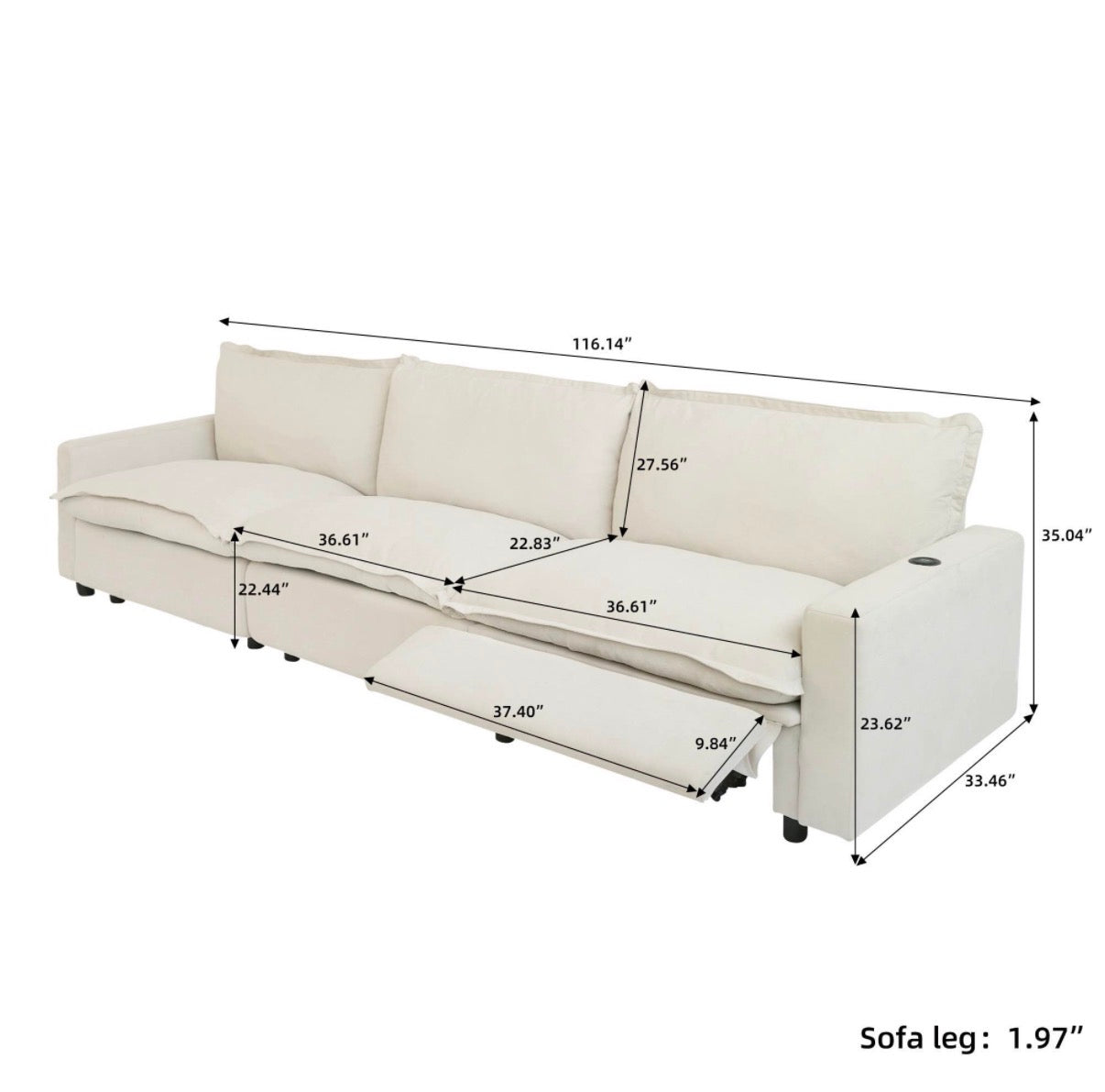 Celeste Tan Color 4 Piece Modular Reclining Sectional Sofa with Heated Seats