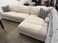 Kennard Ivory Cord Fabric Sectional Sofa Couch