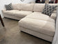 Kennard Ivory Cord Fabric Sectional Sofa Couch