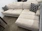 Kennard Ivory Cord Fabric Sectional Sofa Couch