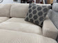 Kennard Ivory Cord Fabric Sectional Sofa Couch