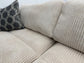 Kennard Ivory Cord Fabric Sectional Sofa Couch