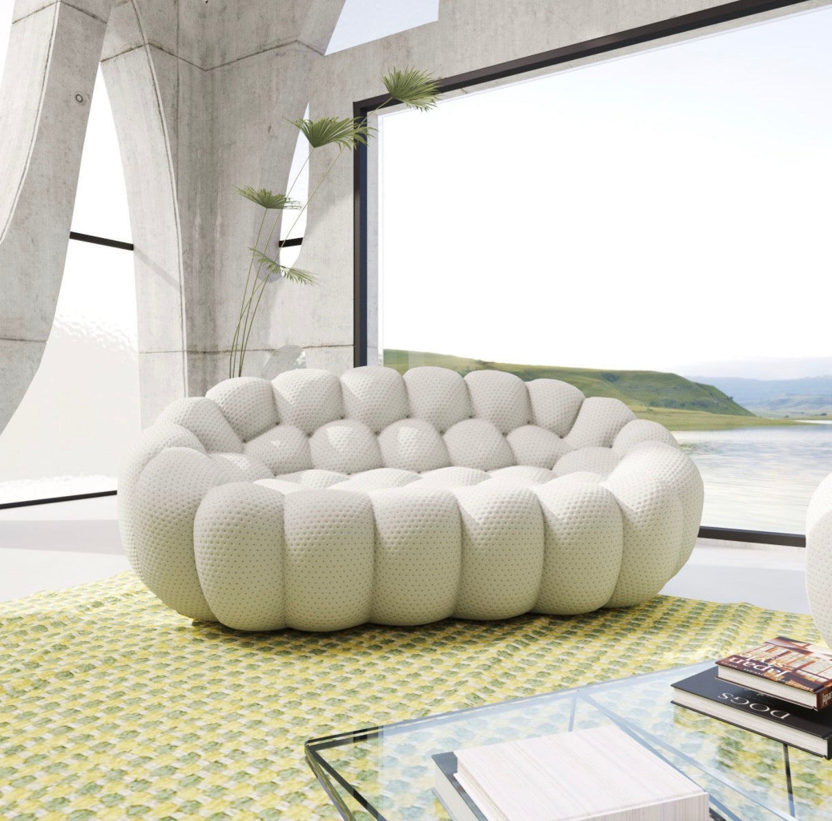 Light Tone Boneless Bubble Couch