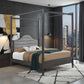 Rudd Queen Grey Wood Platform Canopy Bed