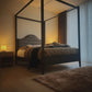 Rudd Queen Grey Wood Platform Canopy Bed