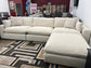 Dreamscape 4 PC 144" Feather Cloud Sectional Sofa with Reversible Ottoman
