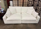 Haven Plush White Chenille 82” Feather Cloud Sofa Couch