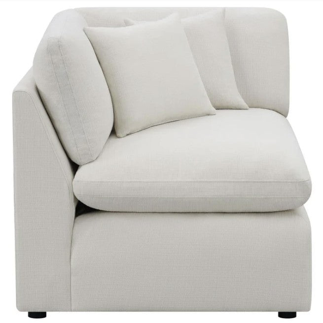 Eclipse Ivory Performance Fabric 4 PC Modular Feather Cloud Sectional Sofa Couch