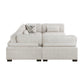 Finney Pit Style Light Beige Textured Fabric Sectional Sofa Couch