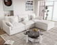 Haven White Chenille Feather Cloud 4 PC Sectional Sofa Couch