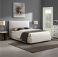 Marcus Beige Chenille Queen Platform Bed Frame