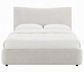 Marcus Beige Chenille Queen Platform Bed Frame