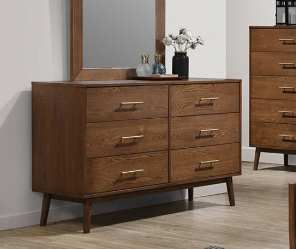 Trevor 6 Drawer Mid Century Modern Dresser