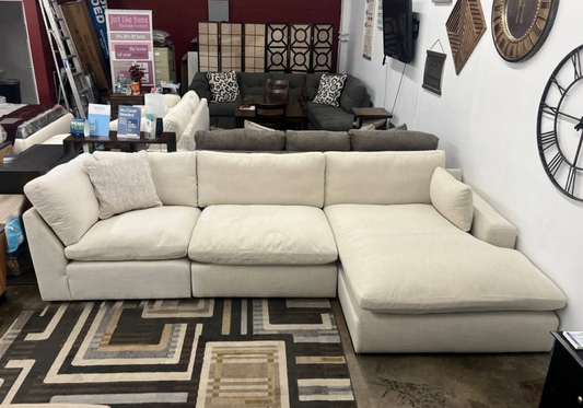 Dreamscape 131" Feather Cloud 3 PC Sectional Sofa Couch