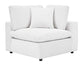 White Sea Breeze 120" Feather Cloud Performace Velvet Sectional Sofa