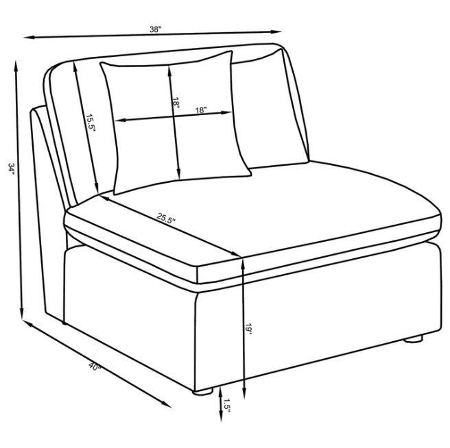 Eclipse Ivory Performance Fabric 4 PC Modular Feather Cloud Sectional Sofa Couch