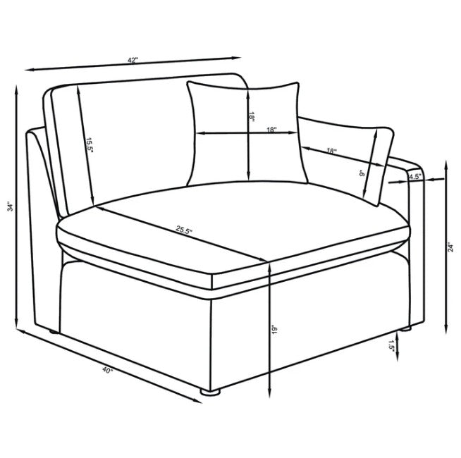 Eclipse Ivory Performance Fabric 4 PC Modular Feather Cloud Sectional Sofa Couch