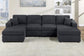 Soron Black Cord U Shaped Sectional Sofa