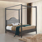 Rudd Queen Grey Wood Platform Canopy Bed