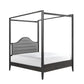 Rudd Queen Grey Wood Platform Canopy Bed