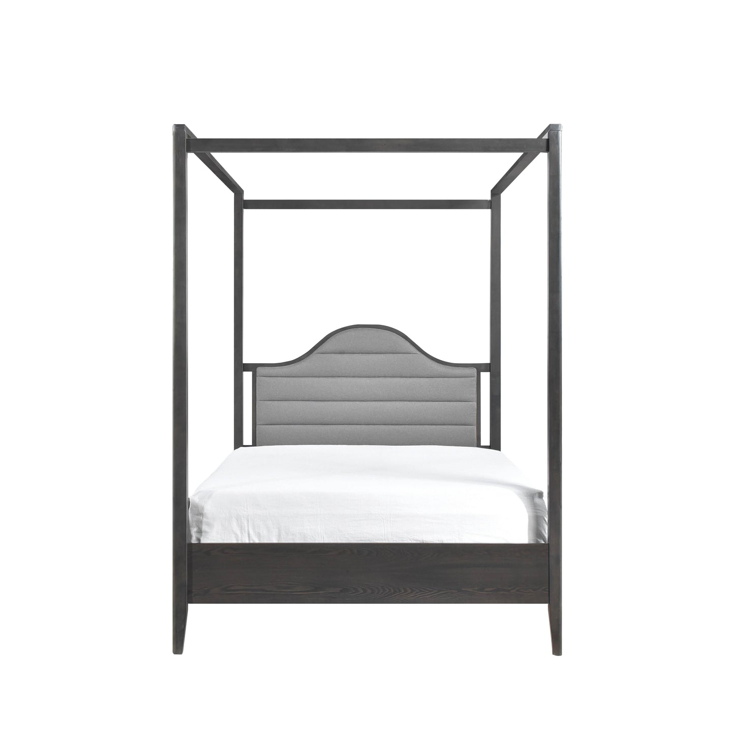 Rudd Queen Grey Wood Platform Canopy Bed