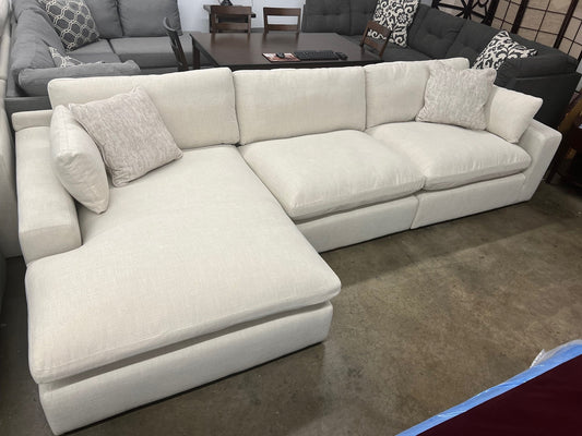 140" Right Side Facing Dreamscape Feather Cloud Sectional Sofa Couch — Left Side Facing