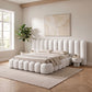 Northridge Luxury White Boucle Fabric Platform Bed Frame