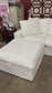 Sky Air Feather Cloud White Linen 120" Sectional Sofa Couch