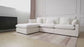 Haven White Chenille Feather Cloud 4 PC Sectional Sofa Couch