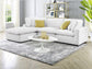 White Sea Breeze 120" Feather Cloud Performace Velvet Sectional Sofa