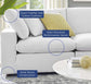 White Sea Breeze Feather Cloud Performace Velvet Sectional Sofa