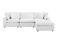 White Sea Breeze 120" Feather Cloud Performace Velvet Sectional Sofa