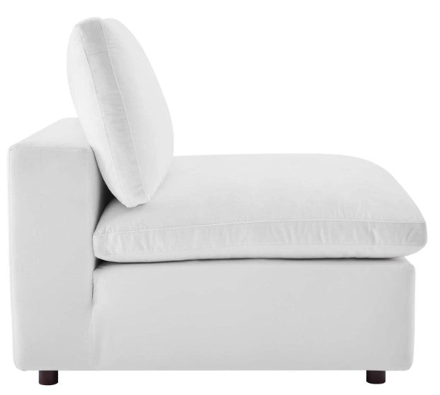White Sea Breeze Feather Cloud Performace Velvet Sectional Sofa
