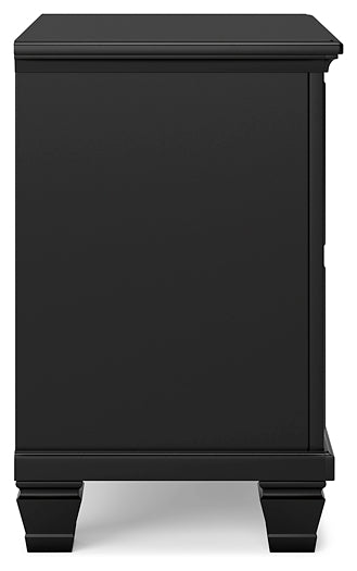 Mesita de noche de dos cajones Lanolee