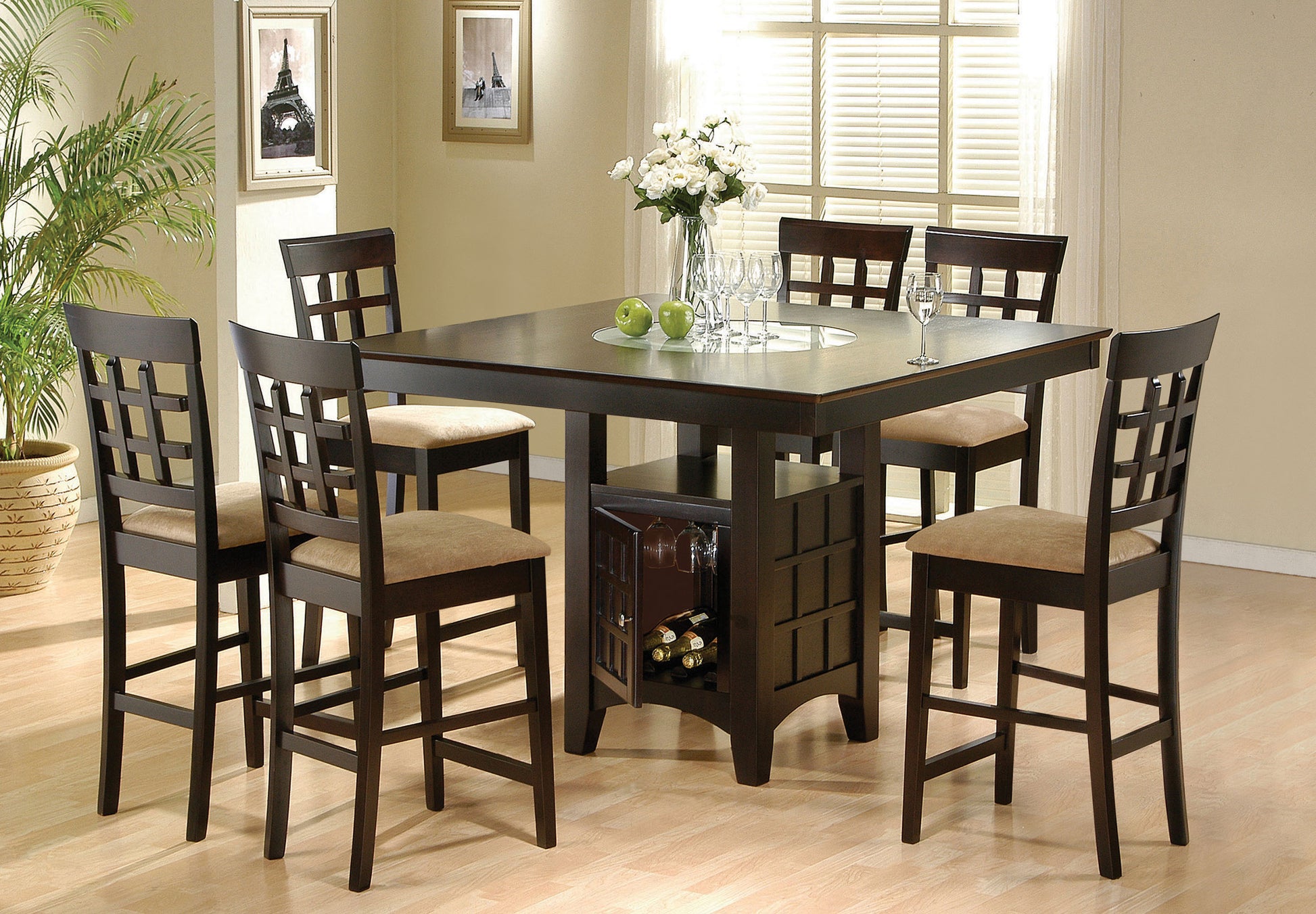 Gabriel 7-piece Square Counter Height Dining Set Cappuccino – Just